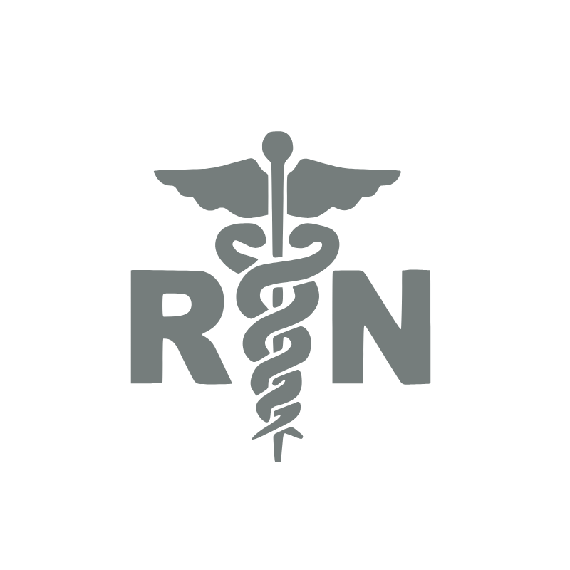 RN Vinyl Decal 1 Pack – Grey Registered Nurse Medical Symbol