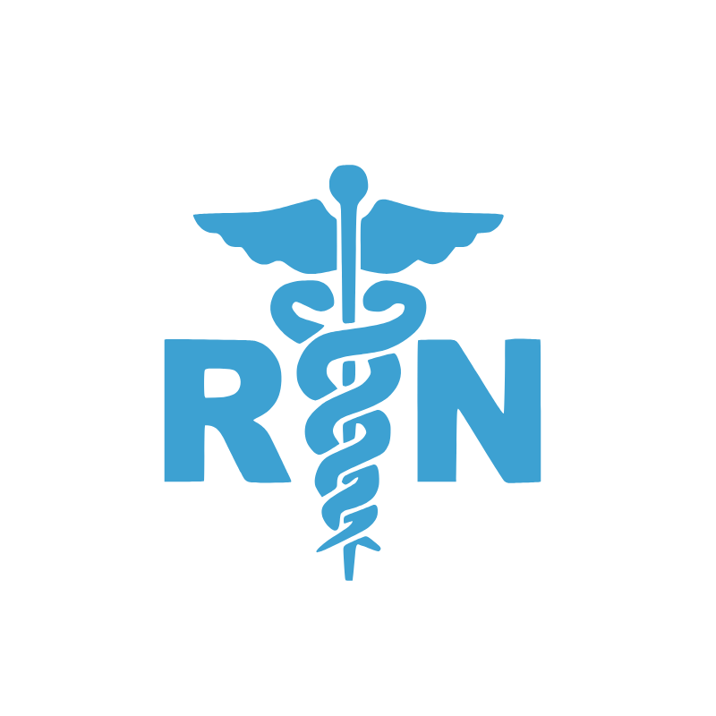 RN Vinyl Decal 1 Pack – Light Blue Registered Nurse Medical Symbol