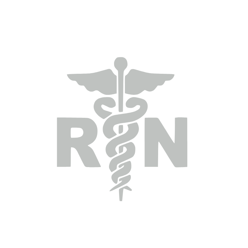 RN Vinyl Decal 1 Pack – Light Grey Registered Nurse Medical Symbol
