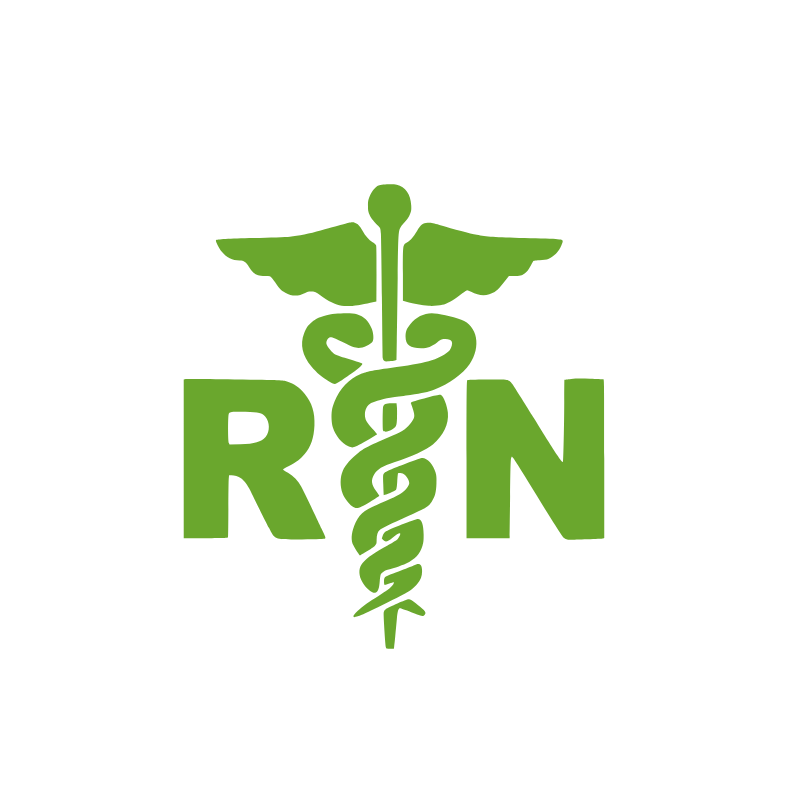 RN Vinyl Decal 1 Pack – Lime Green Registered Nurse Medical Symbol