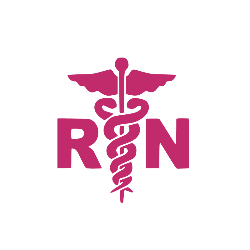 RN Vinyl Decal 1 Pack – Pink Registered Nurse Medical Symbol