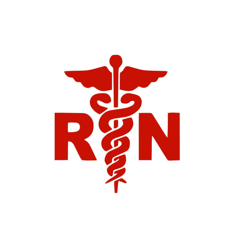 RN Vinyl Decal 1 Pack – Red Registered Nurse Medical Symbol